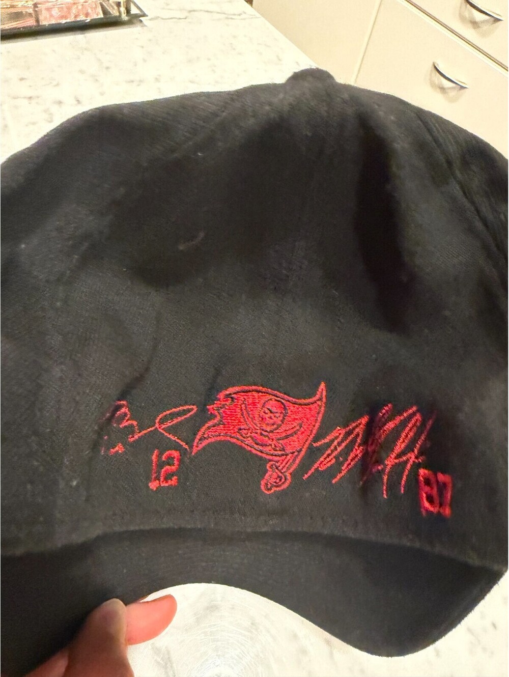 Tom Brady and Ron Gronkowski Signed Tampa Bay Bucaneers Fitted Hat! Medium/Large